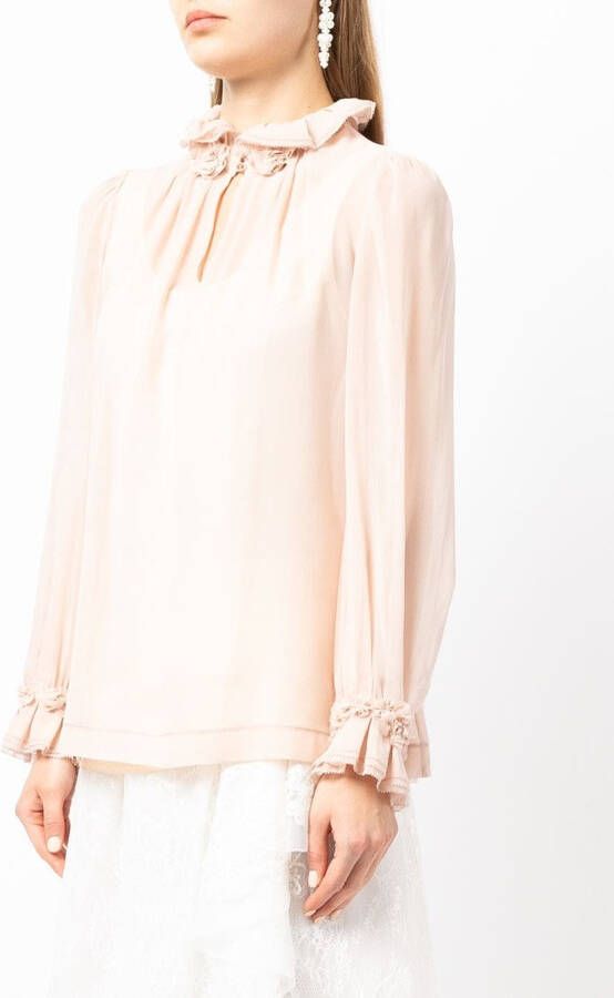 SHIATZY CHEN Blouse met franje Roze