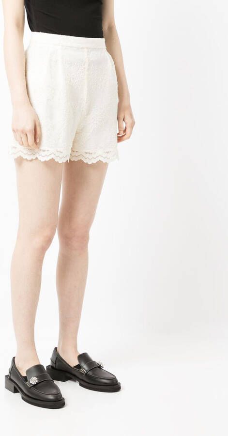 SHIATZY CHEN Shorts met bloemenprint Wit