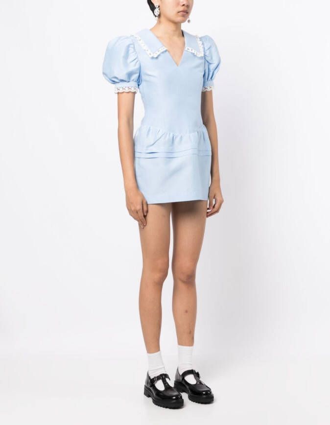 SHUSHU TONG Mini-jurk met kant Blauw