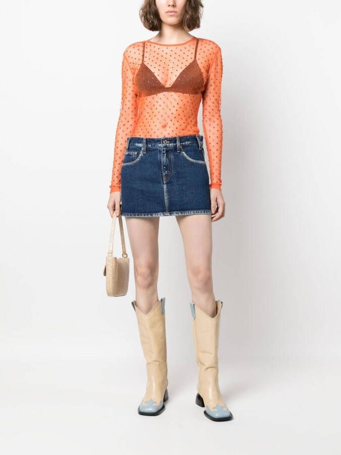 SIEDRES Doorzichtige blouse Oranje