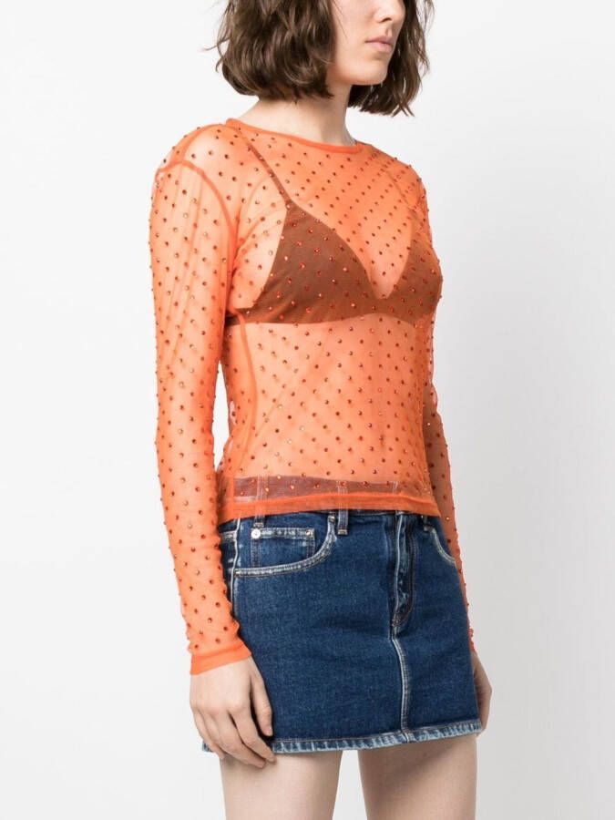 SIEDRES Doorzichtige blouse Oranje