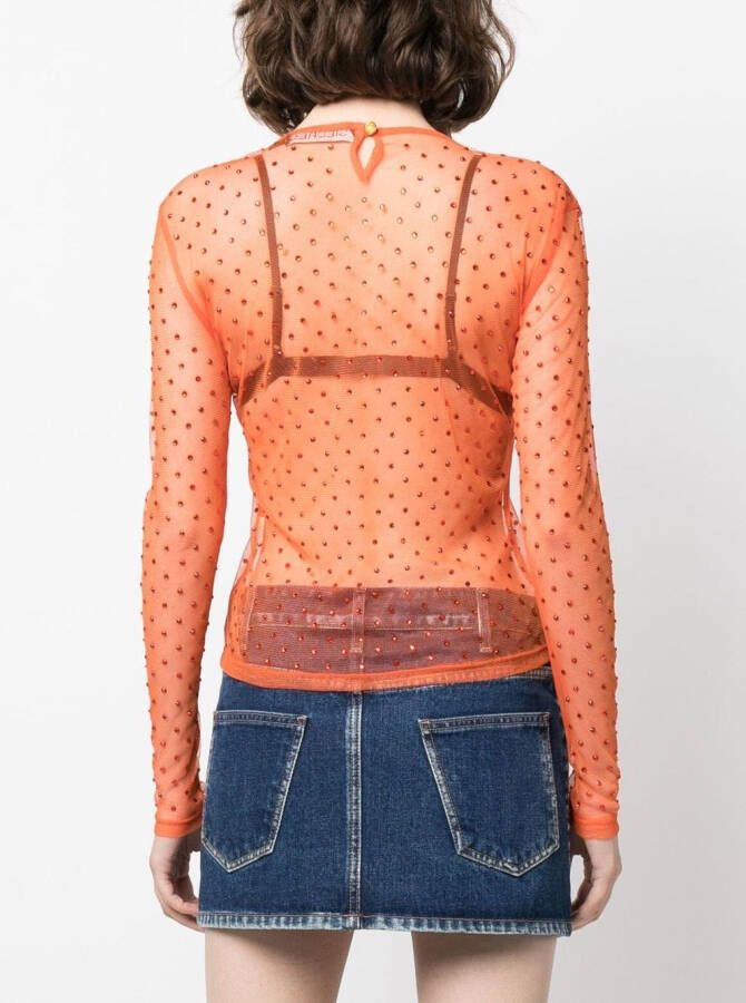 SIEDRES Doorzichtige blouse Oranje