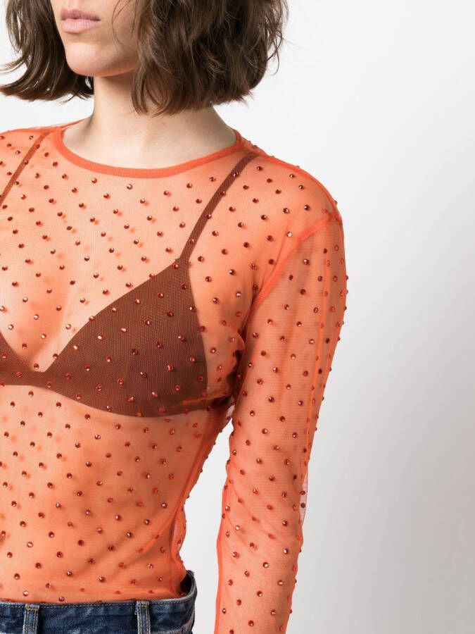 SIEDRES Doorzichtige blouse Oranje