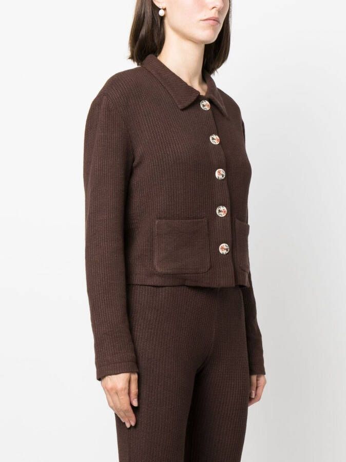 SIEDRES Gebreid vest Bruin