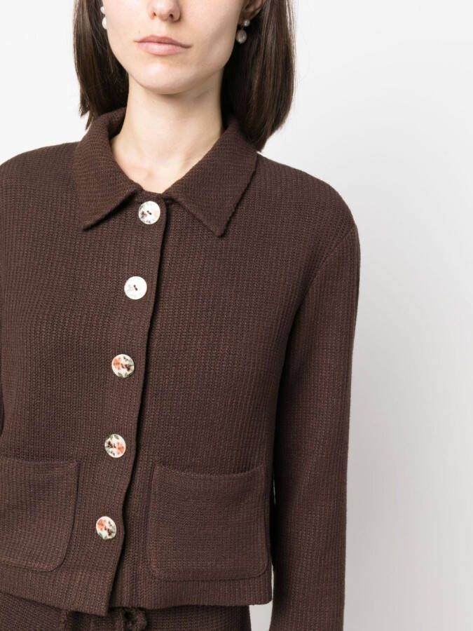 SIEDRES Gebreid vest Bruin