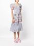 Silvia Tcherassi Midi-jurk met geborduurde bloemen Wit - Thumbnail 3