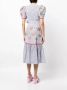Silvia Tcherassi Midi-jurk met geborduurde bloemen Wit - Thumbnail 4