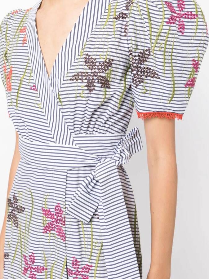 Silvia Tcherassi Midi-jurk met geborduurde bloemen Wit