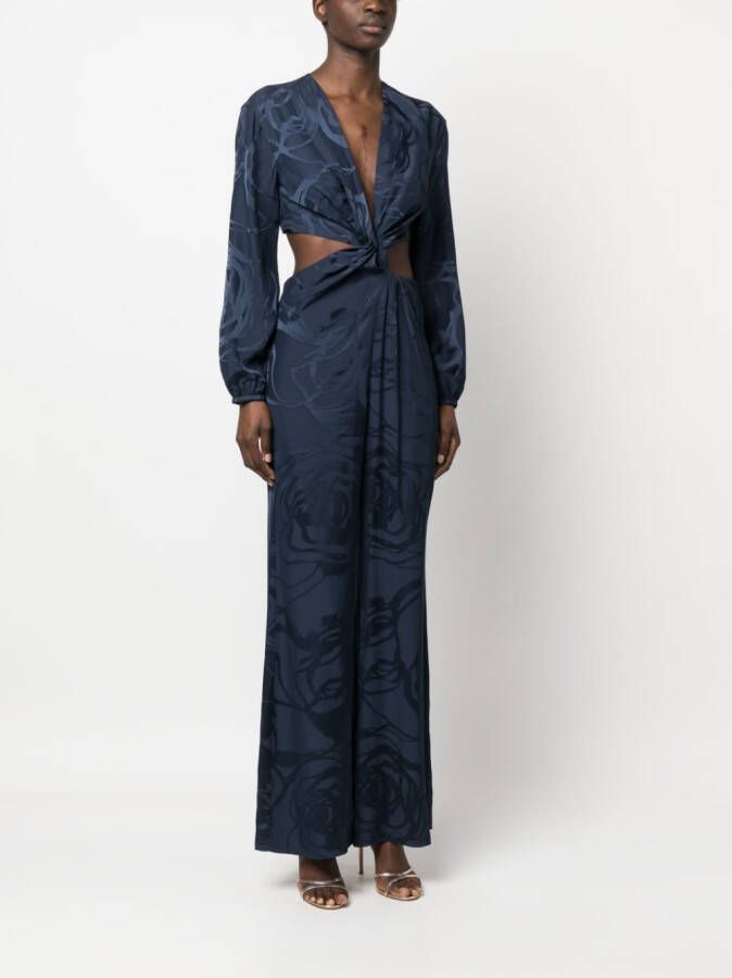 Silvia Tcherassi Jacquard jumpsuit Blauw