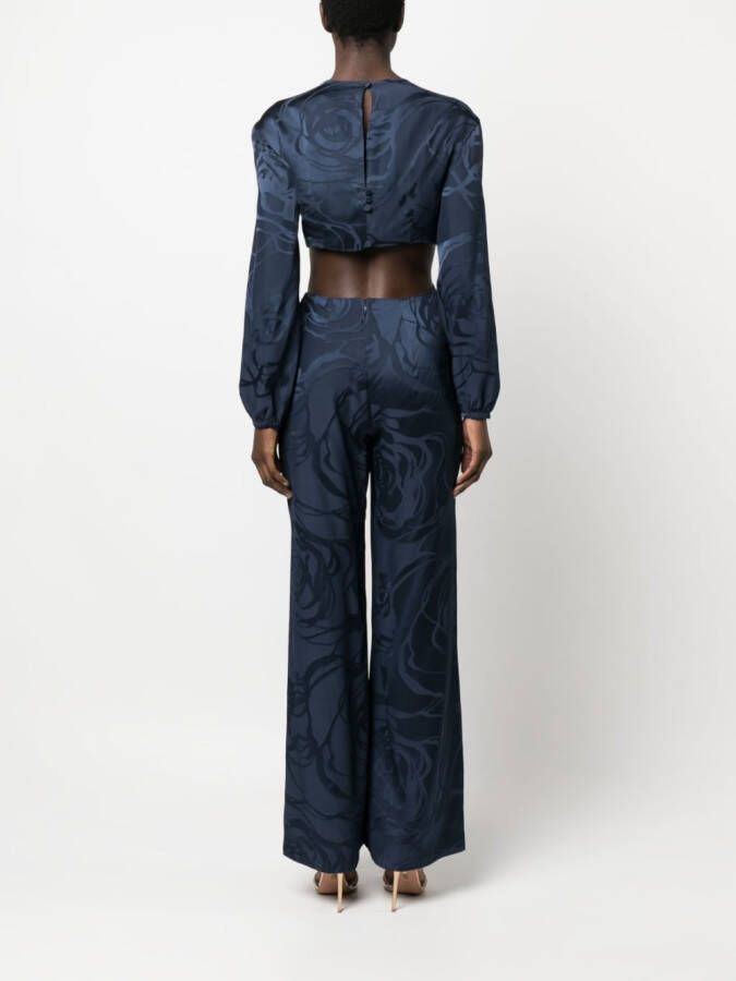 Silvia Tcherassi Jacquard jumpsuit Blauw