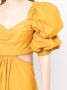 Silvia Tcherassi Midi-jurk met pofmouwen Geel - Thumbnail 5