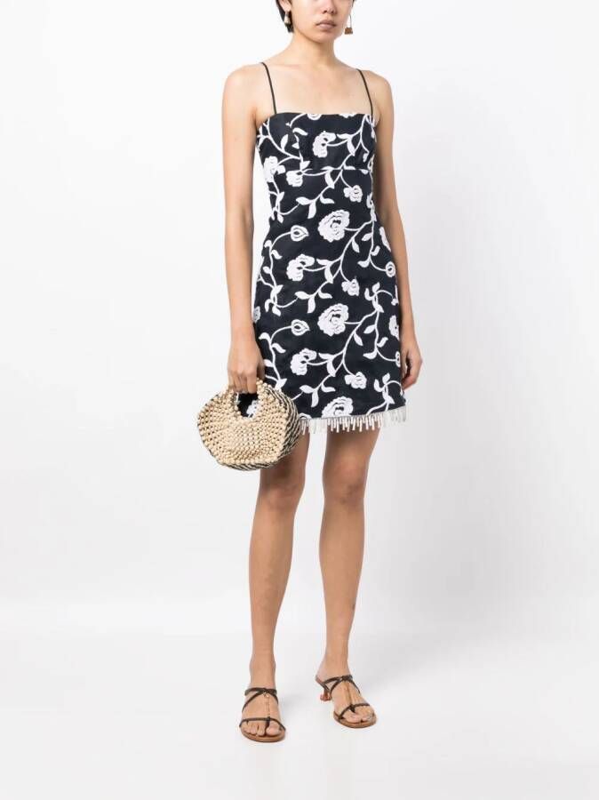 Silvia Tcherassi Mini-jurk met geborduurde bloemen Blauw