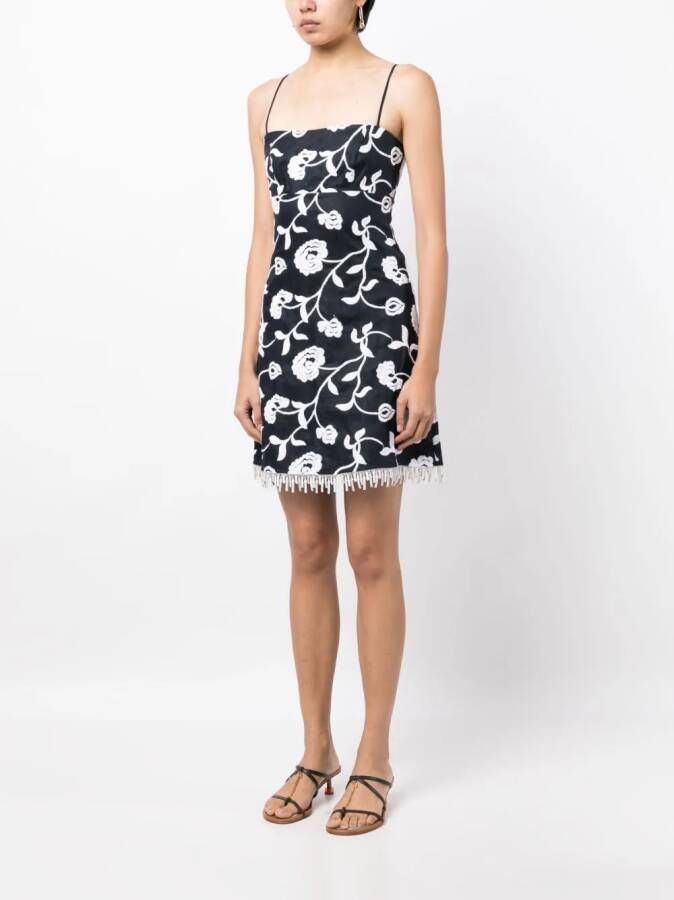 Silvia Tcherassi Mini-jurk met geborduurde bloemen Blauw