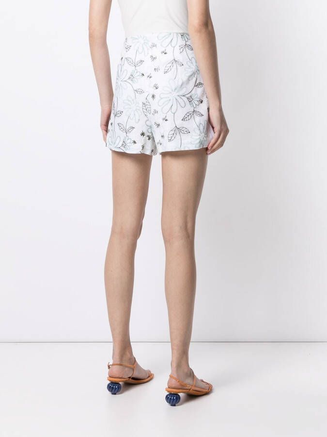 Silvia Tcherassi Shorts met bloemenprint Wit