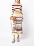Silvia Tcherassi Gestreepte midi-rok Beige - Thumbnail 2