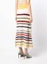 Silvia Tcherassi Gestreepte midi-rok Beige - Thumbnail 4