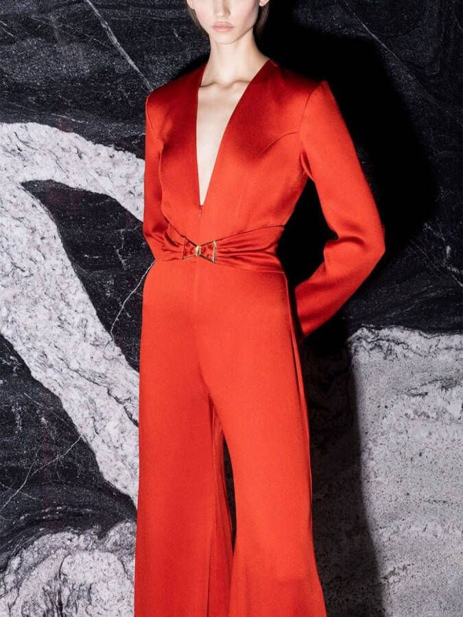 Silvia Tcherassi Taboa satijnen jumpsuit Rood