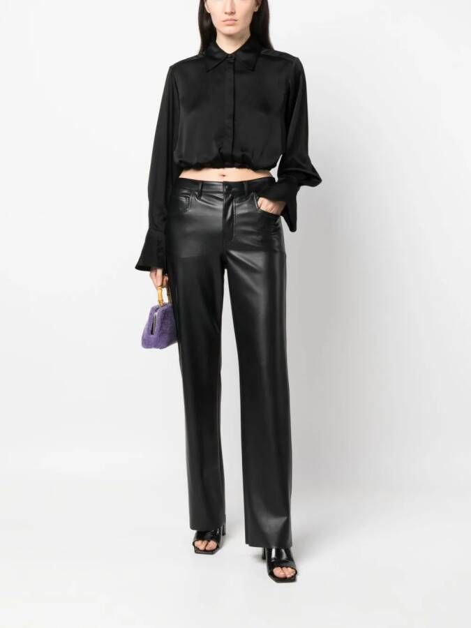 Simkhai Satijnen blouse Zwart