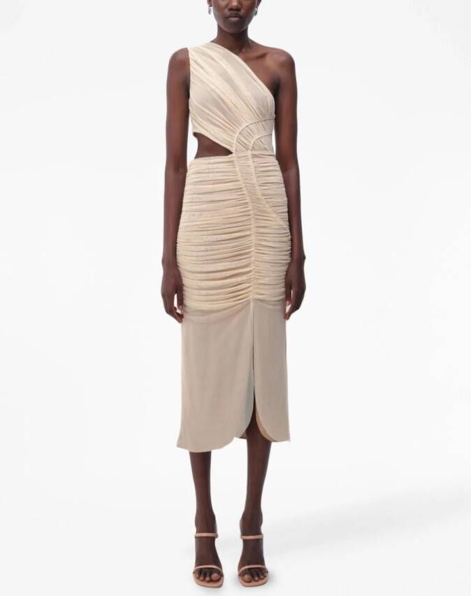 Simkhai Seraiah gesmockte jurk Beige