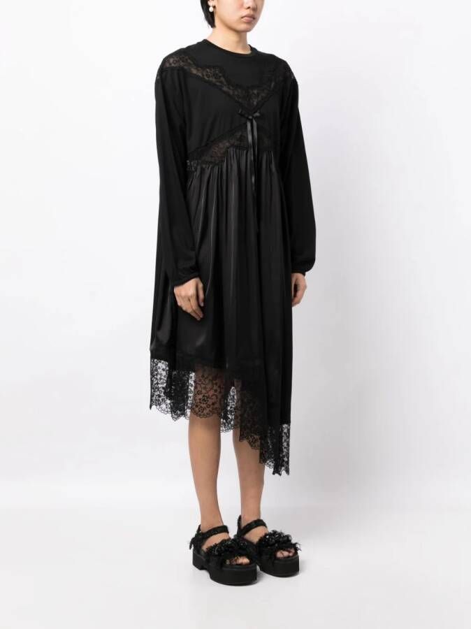 Simone Rocha Asymmetrische jurk Zwart