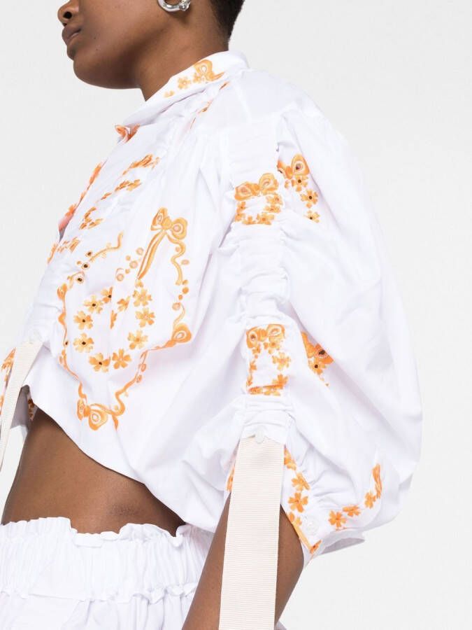 Simone Rocha Cropped blouse Wit
