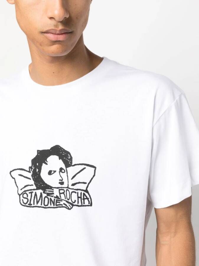 Simone Rocha T-shirt met print Wit
