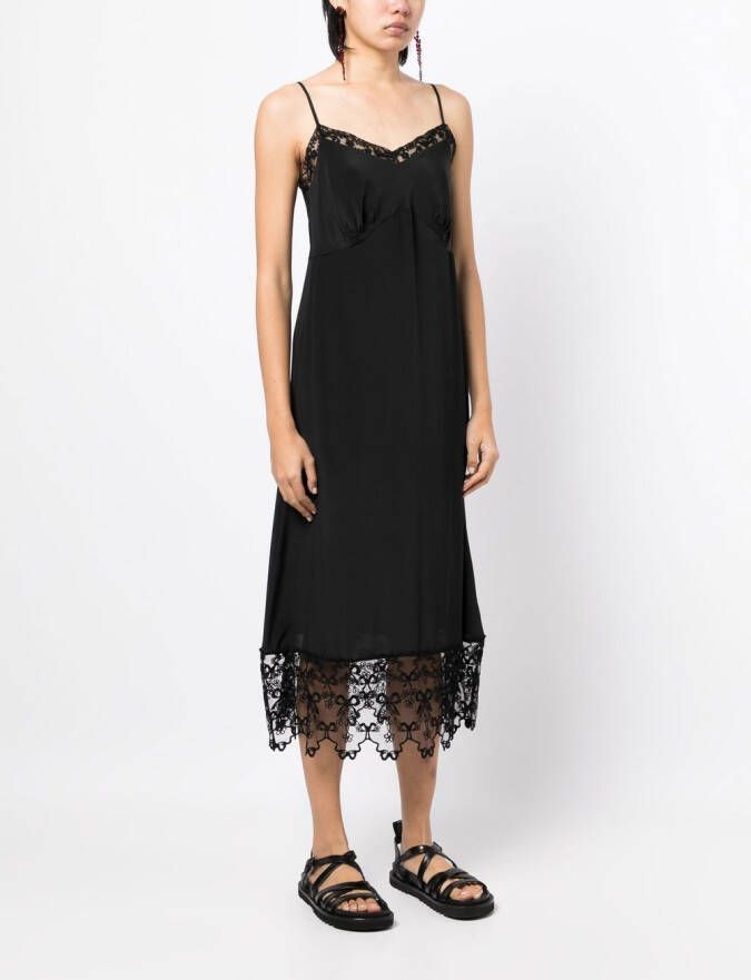 Simone Rocha Midi-jurk met V-hals Zwart