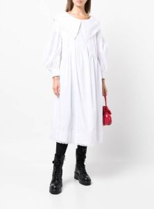 Simone Rocha Midi-jurk met afwerking van kant Wit