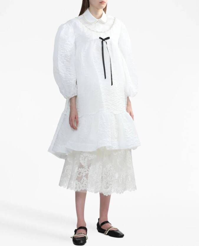 Simone Rocha Mini-jurk met pofmouwen Wit