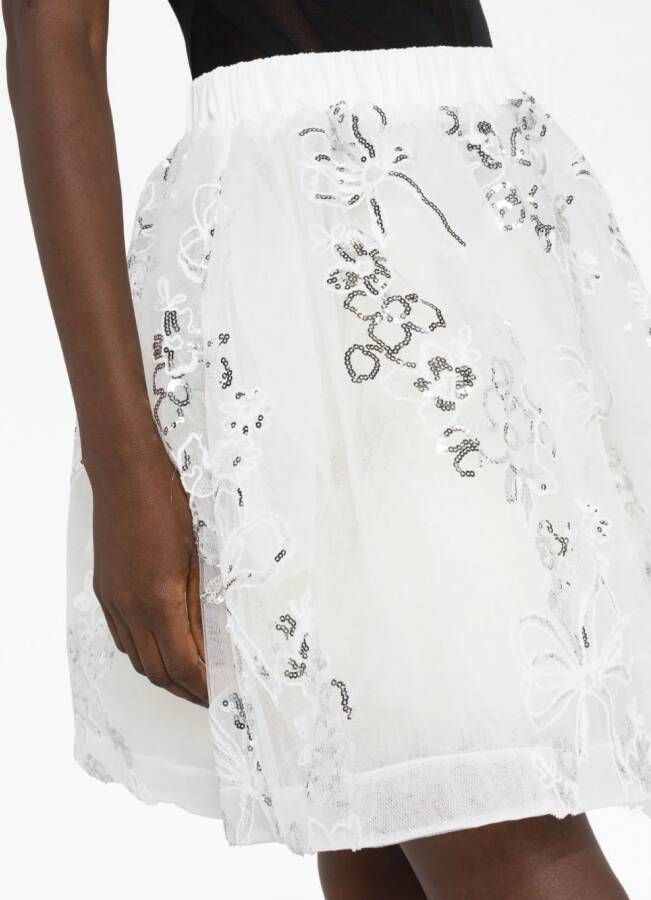 Simone Rocha Mini-rok met pailletten Wit