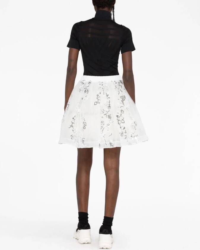 Simone Rocha Mini-rok met pailletten Wit