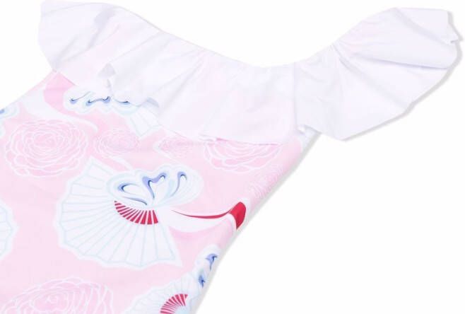 Simonetta Asymmetrisch badpak Roze