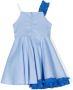 Simonetta Asymmetrische jurk Blauw - Thumbnail 2