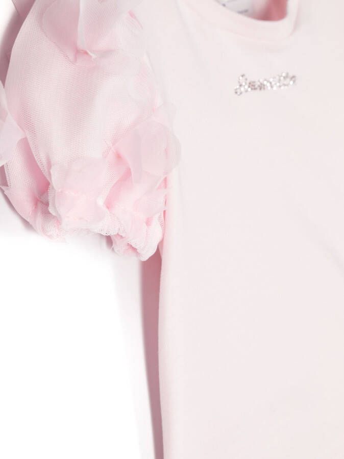 Simonetta T-shirt verfraaid met kristallen Roze