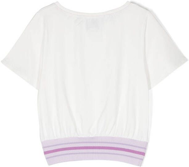 Simonetta T-shirt met elastische taille Wit