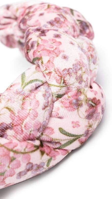 Simonetta Haarband met bloemenprint Roze