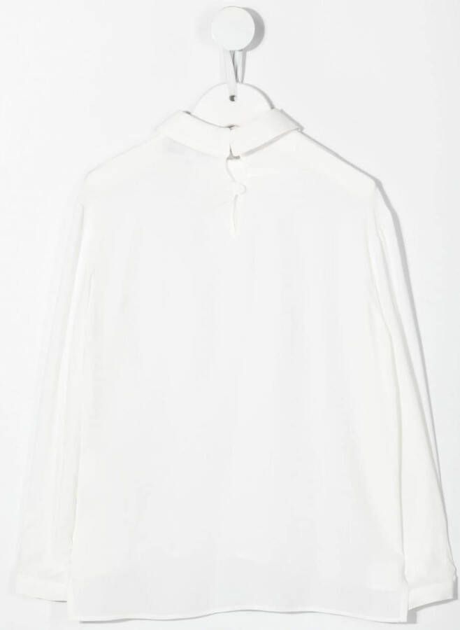 Simonetta Poloshirt met lange mouwen Wit