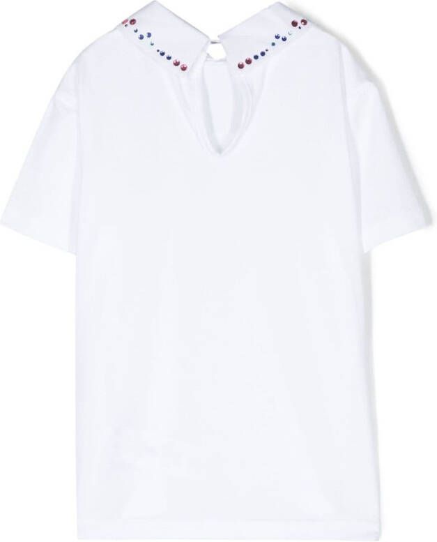 Simonetta Shirt met kristallen Wit
