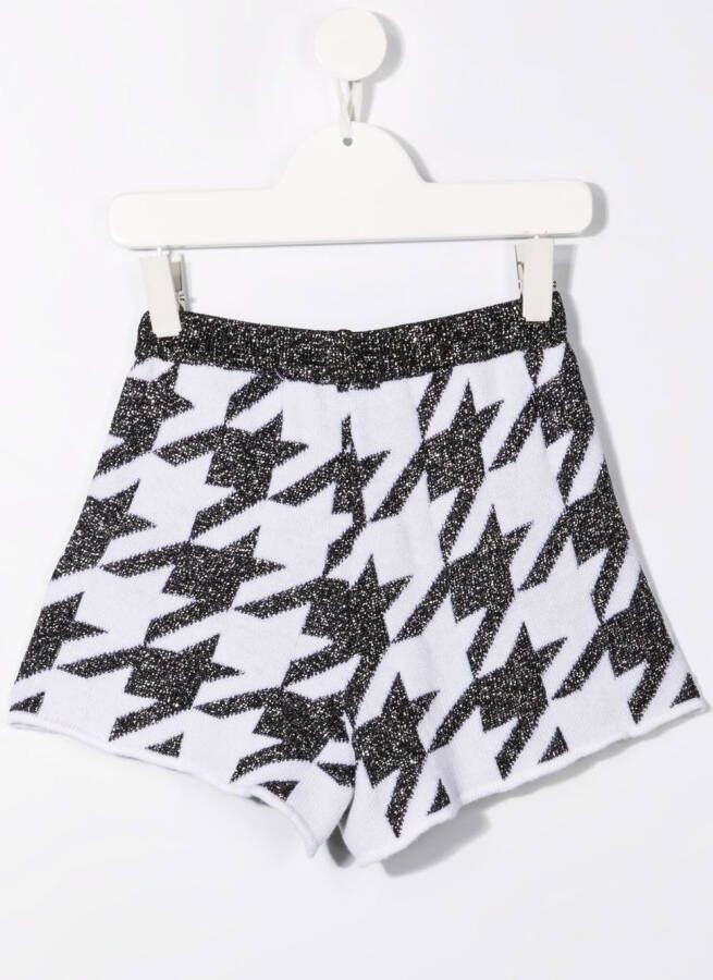 Simonetta Shorts met pied-de-poule print Zwart