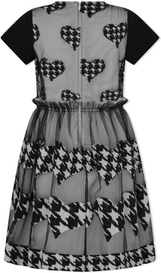 Simonetta Skaterjurk met pied-de-poule print Zwart