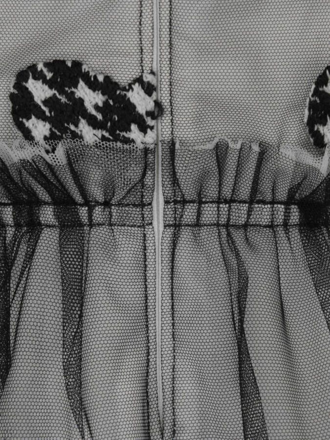 Simonetta Skaterjurk met pied-de-poule print Zwart