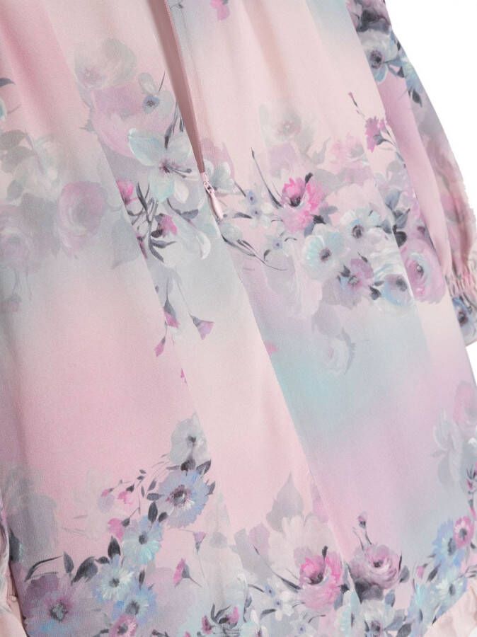 Simonetta Top met bloemenprint Roze