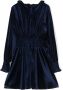 Simonetta Fluwelen jurk Blauw - Thumbnail 2