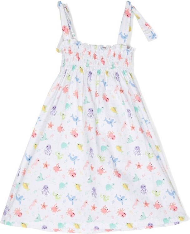 Siola Jurk met grafische print Wit
