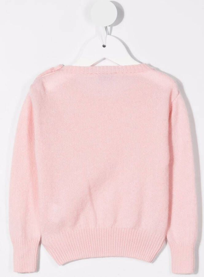 Siola Trui met knopen op de schouders Roze