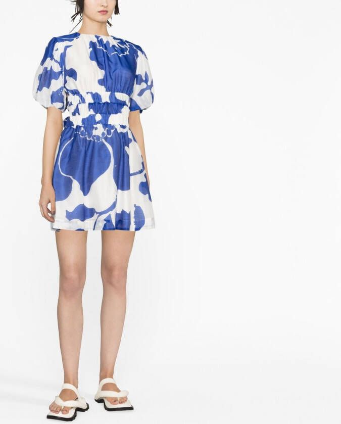 SIR. Mini-jurk met abstracte print Blauw