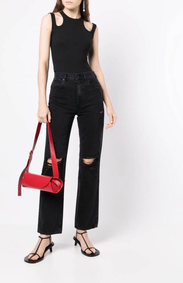 SLVRLAKE Jeans met gescheurd detail Zwart