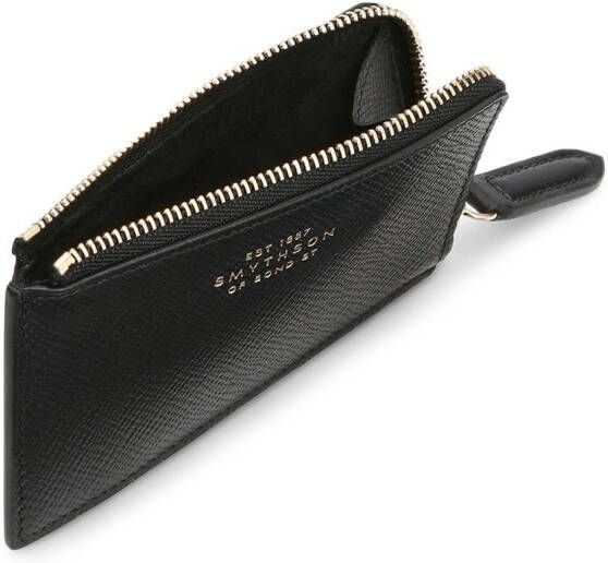 Smythson Panama portemonnee met rits Zwart