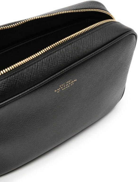 Smythson Toilettas met logo-reliëf Zwart