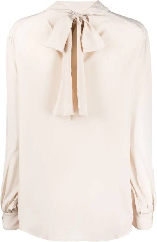 Société Anonyme bow-detail silk blouse Beige